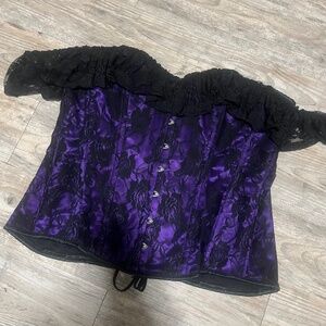 Purple Lace off shoulder corset